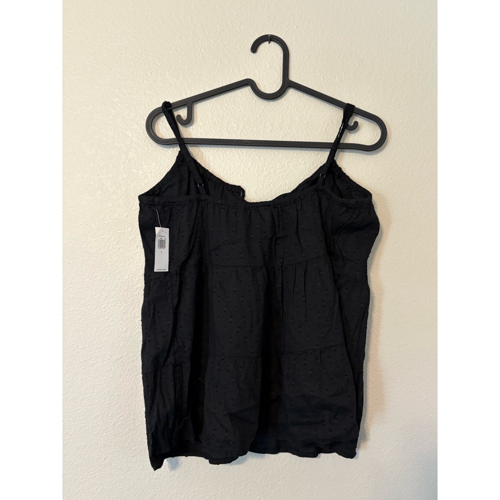 Old Navy | Texture Dotted Lightweight Cami Top with Tie Blouse (Black) - Picture 6 of 6